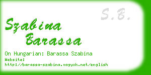 szabina barassa business card